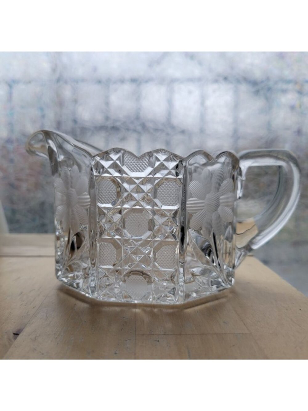 Antique 1910s-20s EAPG McKee Glass Creamer Floral Innovations
